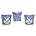 BIALETTI DOLCE & GABBANA Darčeková sada Moka Express kanvička Blu Mediterraneo, 3 poháriky, miešadlá