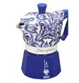BIALETTI DOLCE & GABBANA Darčeková sada Moka Express kanvička Blu Mediterraneo, 3 poháriky, miešadlá