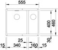 BLANCO SUBLINE 340/160-U - pravý