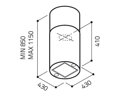 ELICA TUBE PRO ISLAND WH MAT/A/43