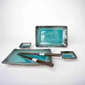 Súprava na sushi SKY BLUE, sada 6 ks, modrá, keramika, MIJ