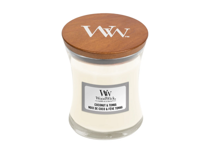 WOODWICK stredná sviečka - COCONUT & TONKA