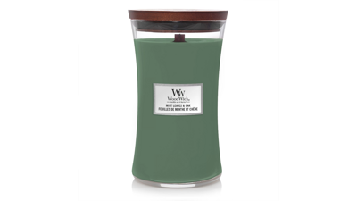 WOODWICK veľká sviečka - MINT LEAVES & OAK