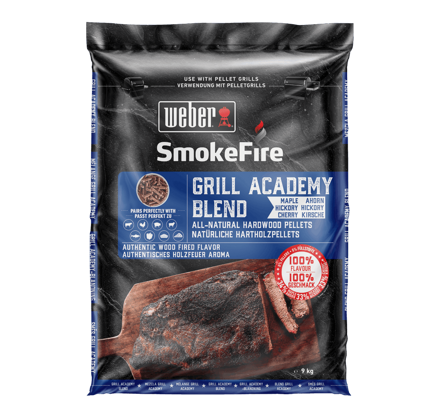 WEBER drevené prírodné pelety – Zmes Grill Academy 9 kg