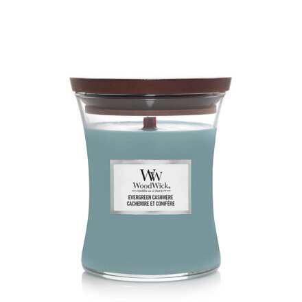 WOODWICK stredná sviečka - EVERGREEN CASHMERE