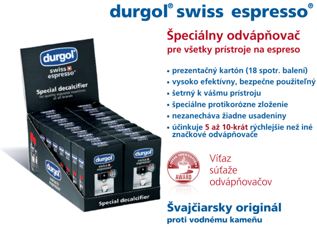 DURGOL Swiss ESPRESSO  18 x  odvápňovacie dávky po 125 ml 