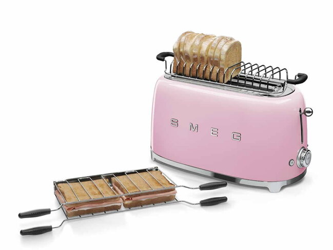 SMEG TSF02PKEU Toastovač 50´s Retro Style 4x2 - ružový