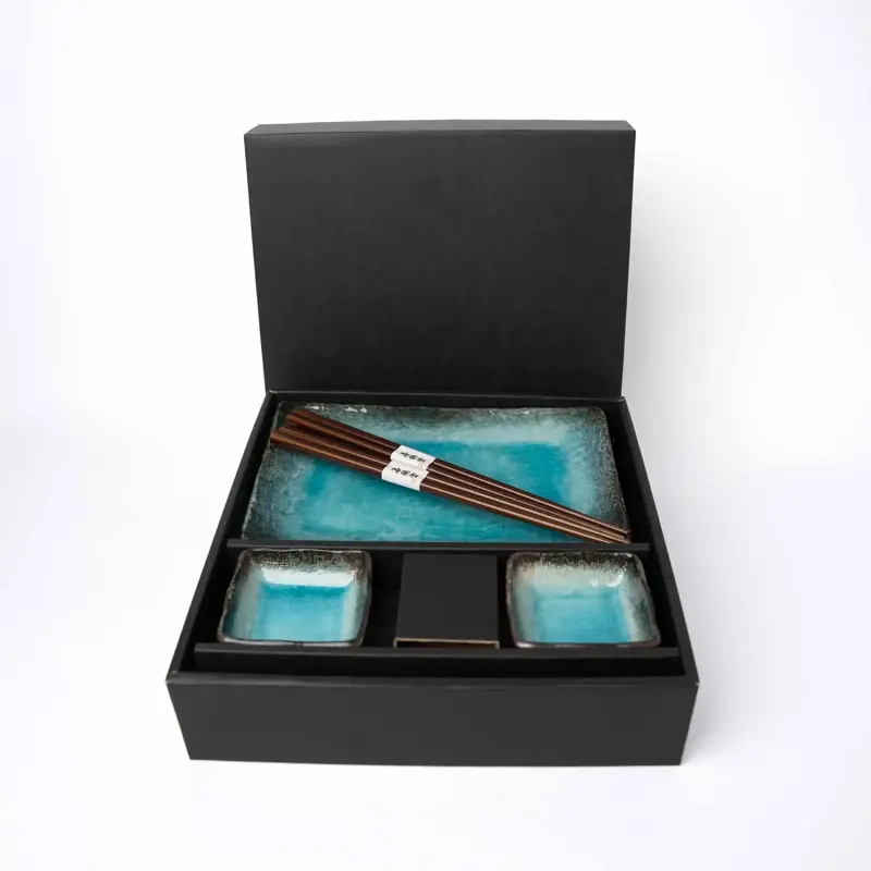 Súprava na sushi SKY BLUE, sada 6 ks, modrá, keramika, MIJ