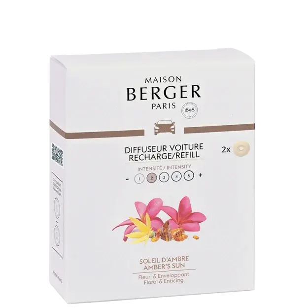 MAISON BERGER Keramická náplň vône do auta, Ambrové slnko, 2 ks MAISON BERGER Keramická náplň vône do auta, Ambrové slnko, 2 ks