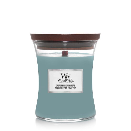 WOODWICK stredná sviečka - EVERGREEN CASHMERE